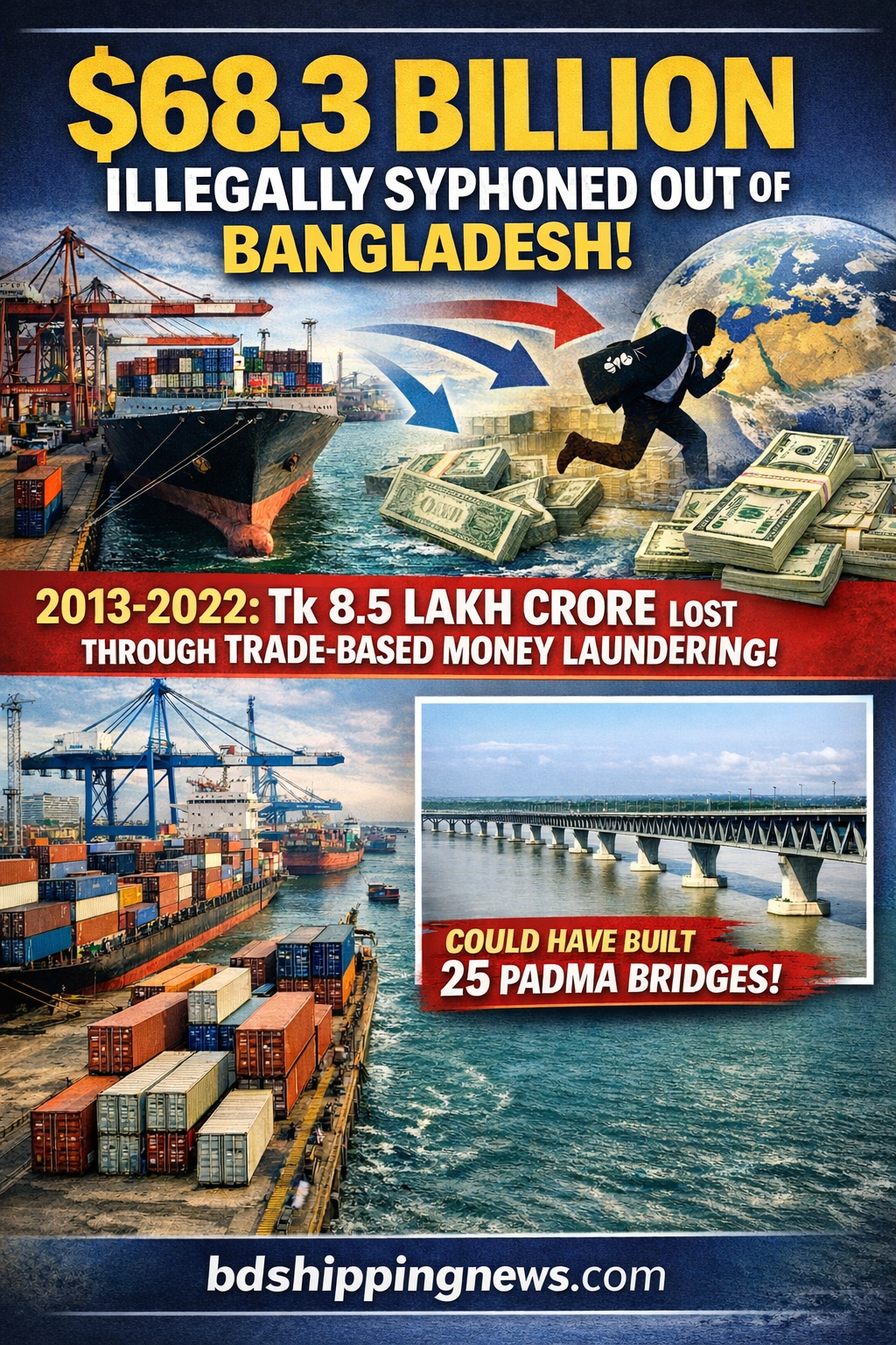$68.3 Billion Illicit Outflow from Bangladesh in 2013-2022